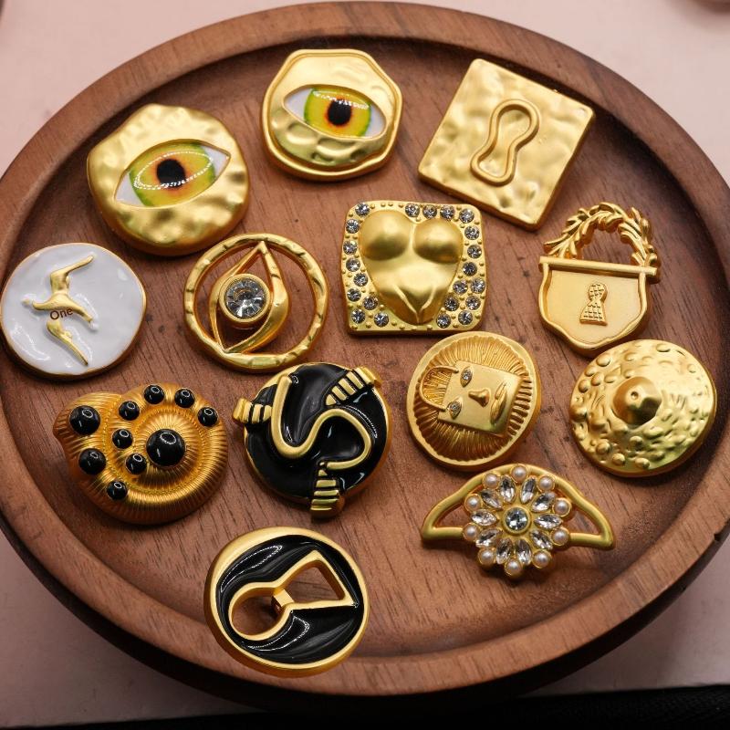 Craft Embellishments - Vintage Metal Düğme Kalp Şeklinde Sanatsal