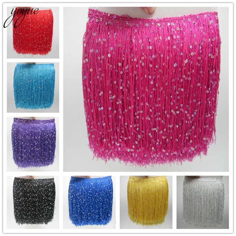 Beaded Trim Fringe - YOYUE 1Yard 20 CM Uzun Polyester