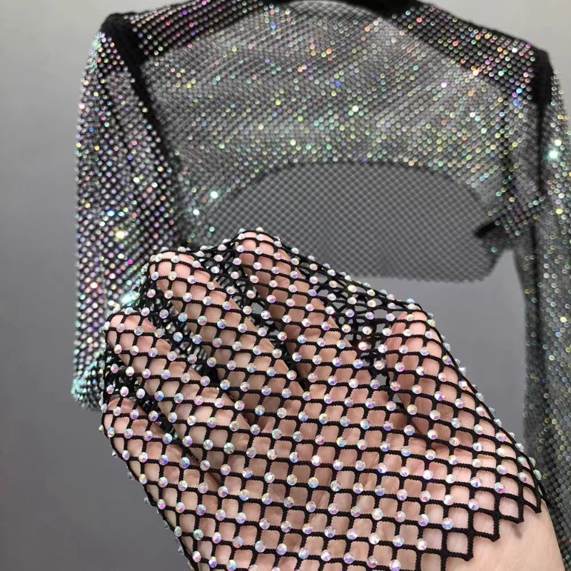 Crystal Mesh Fabric - 50x120 cm Dikiş Rhinestones file şerit