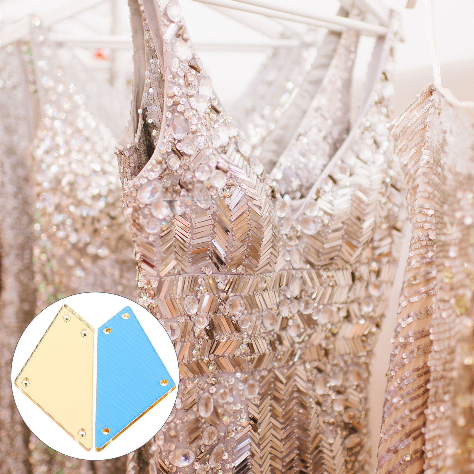 Sew On Rhinestone - 50 Adet Akrilik Ayna Taşlı DIY