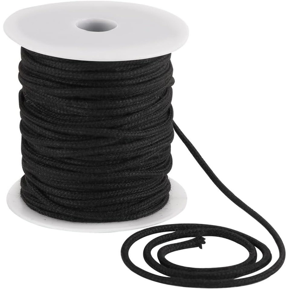 Cord Trim Twisted - 4mm 33 Yard Siyah Pamuk İp