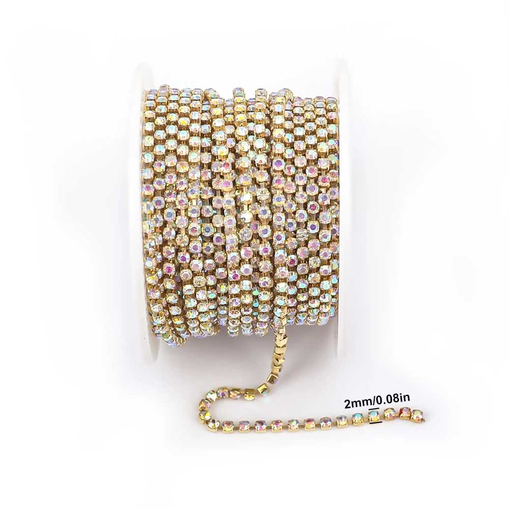 9 m Yeni 2mm Kristal AB Taklid - Sew On Rhinestone incelemesi ve fiyatı