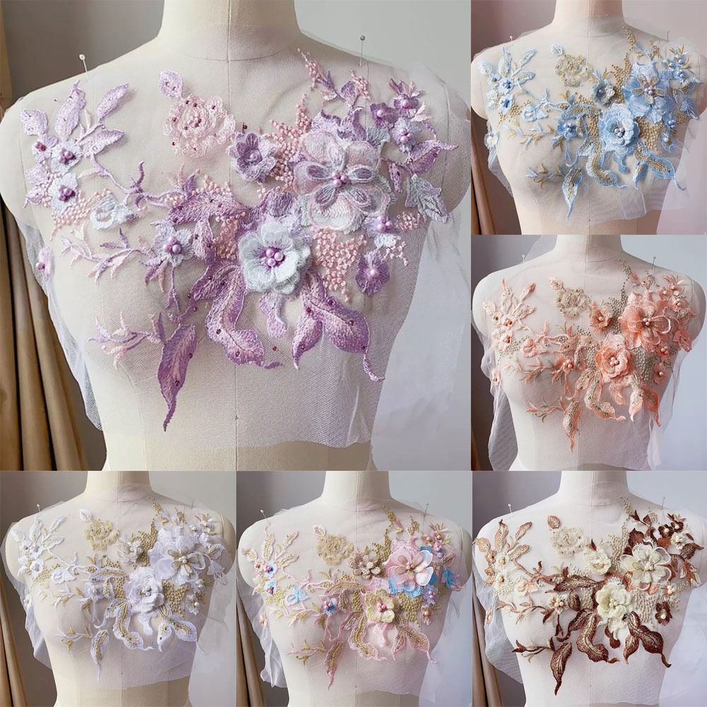 3D Çiçekler Boncuklu Dantel Ku - Applique Patch Flower incelemesi ve fiyatı